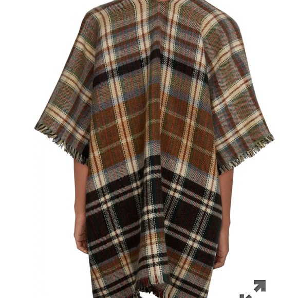 Plaid reversible ruana, beautiful intricate plaid pattern, bnwt - Picture 4 of 7